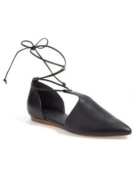 Vince Noelle Laced Up D’orsay Leather Flats